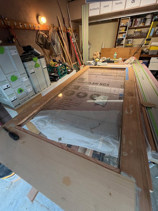 Mounting new tempered glass.